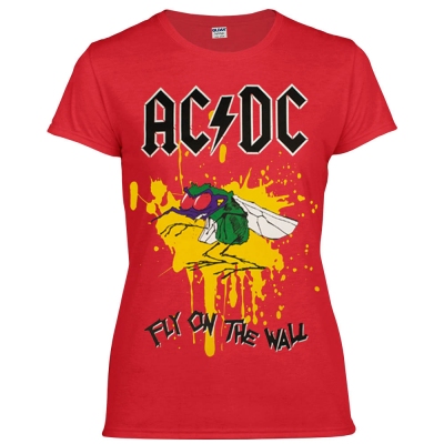 Футболка жіноча AC/DC Fly On The Wall червона
