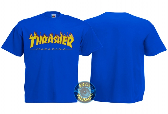 футболка детская THRASHER Flame синяя 