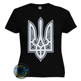 футболка женская УКРАЇНА Тризуб Слава Україні чорна 