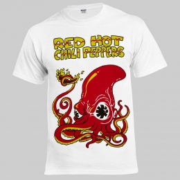 футболка RED HOT CHILI PEPPERS Fire Squid белая