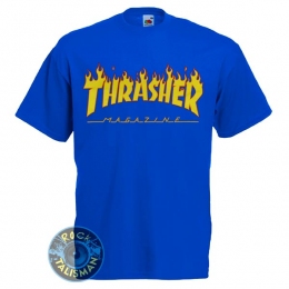 футболка THRASHER Flame синяя 