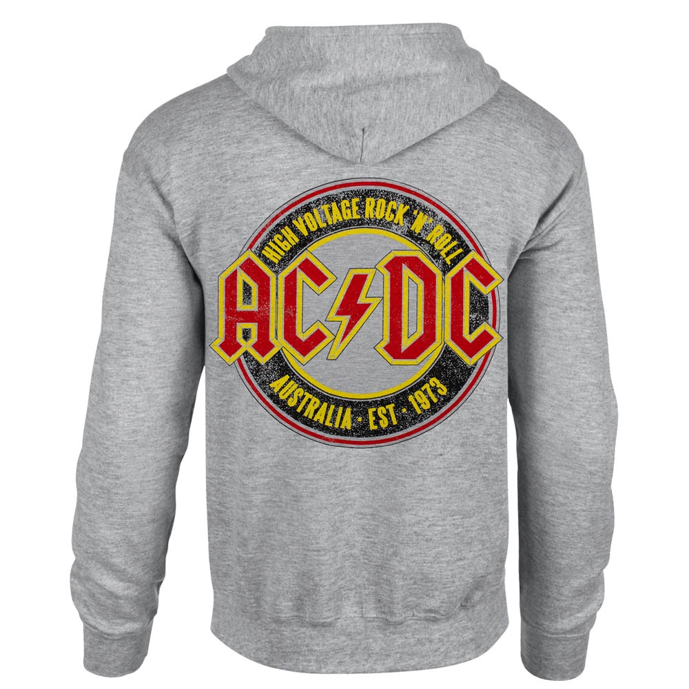 толстовка на змейке AC/DC Australia 1973 меланжевая 0