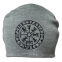 Шапка біні з вишивкою VEGVISIR FUTHARK сіра 0