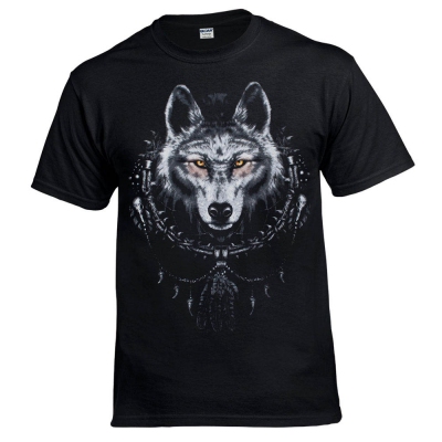 футболка Вовк в індіанському візерунку ловець снів