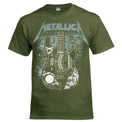 Футболка METALLICA Hammett Ouija Guitar оливкова