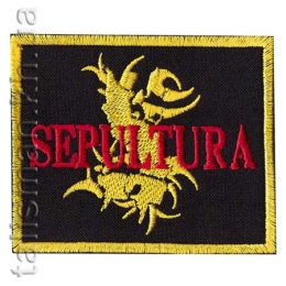 Нашивка з вишивкою SEPULTURA-1 з носорогом